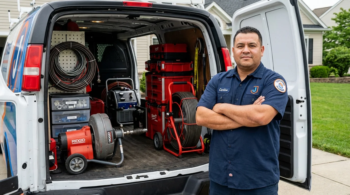 Professional drain cleaning equipment and Johns Plumbing LLC plumber in Gardena