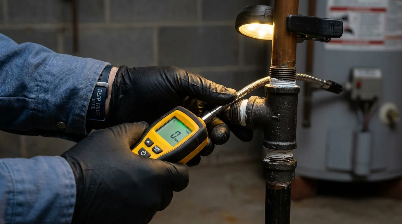 Gas leak detection with electronic sniffer by Johns Plumbing LLC in Gardena