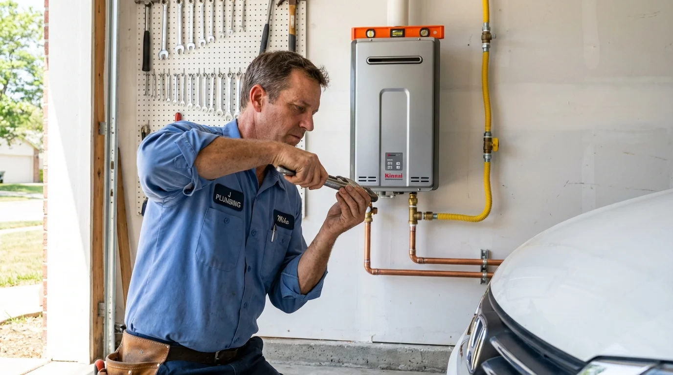 Tankless water heater installation by a Johns Plumbing LLC plumber in Gardena
